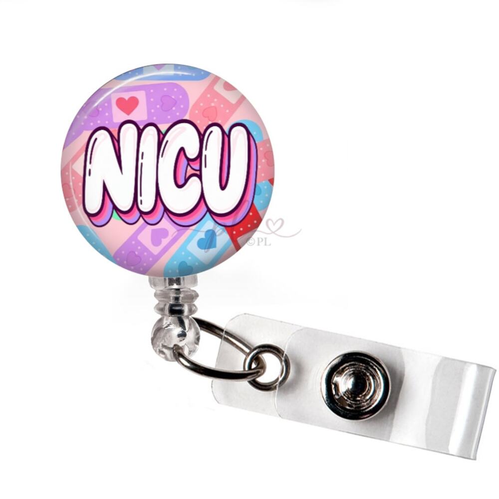NICU Badge Reel Neonatal Intensive Care Nurse Pediatric Healthcare ID Holder